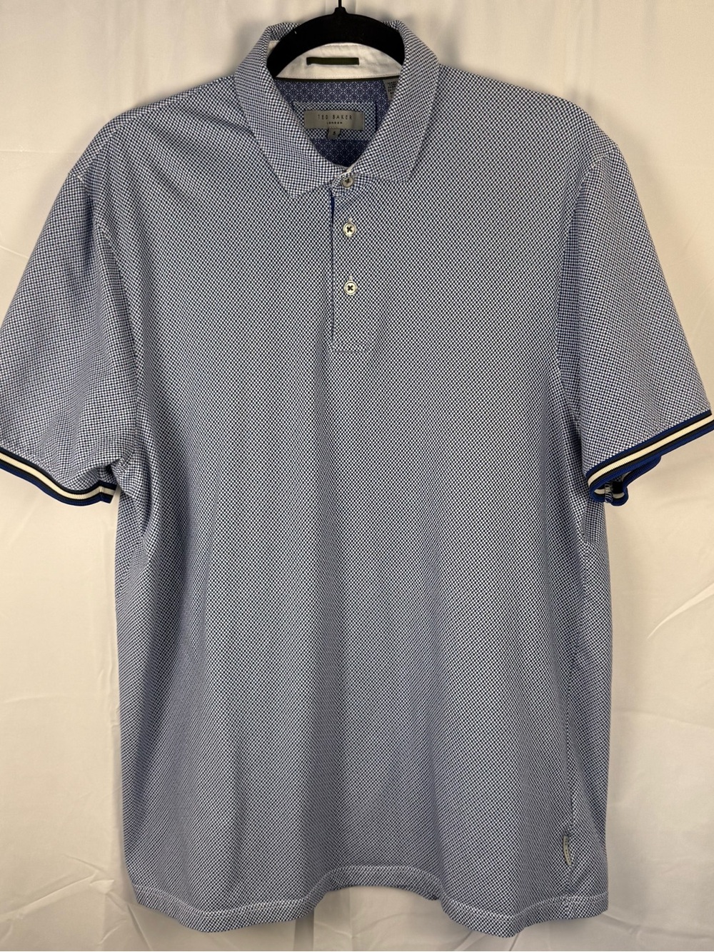 Ted Baker London Blue Pattern Polo Shirt Men’s Size 5 Short Sleeve